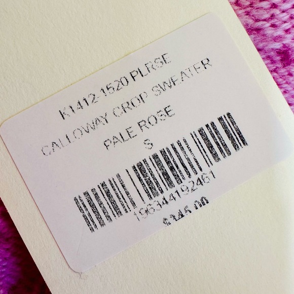 NEW! LoveShackFancy Pale Pink Calloway Wool/Cashmere Blend Crop Sweater - Picture 17 of 17